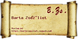 Barta Zsüliet névjegykártya
